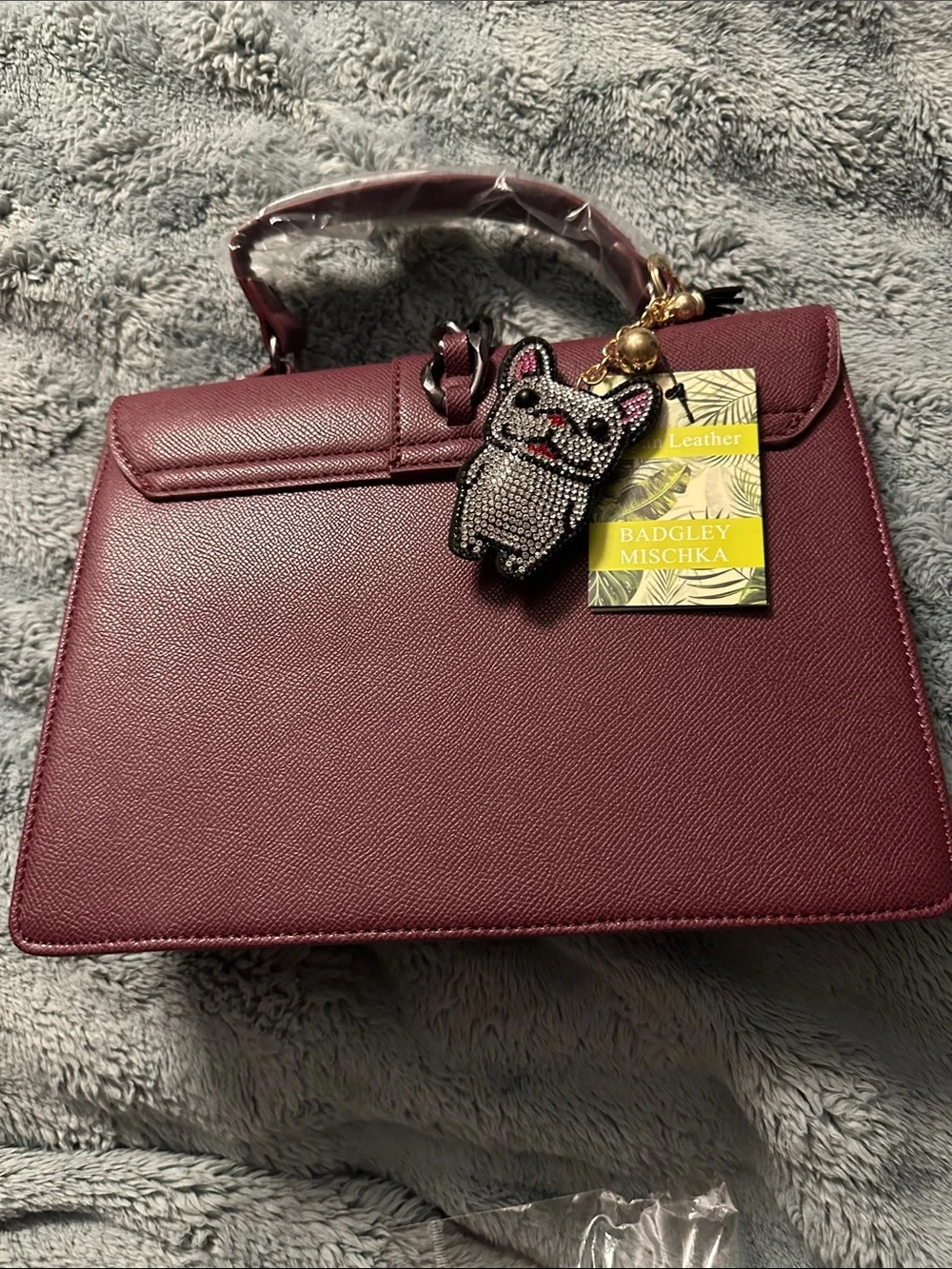 Women's Structured Top-Handle Satchel - Wine